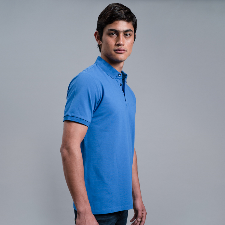 polo azul pavo estructura plana marca carven slim 161500 348581 1