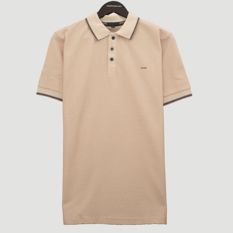 polo beige estructura labrada marca carven slim 167155 377862