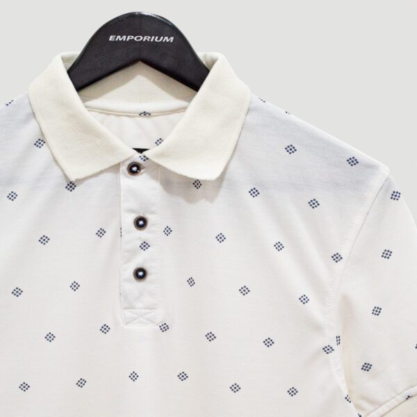 polo blanca diseno de mini rombos marca business casual cl sico 142542 207720 2