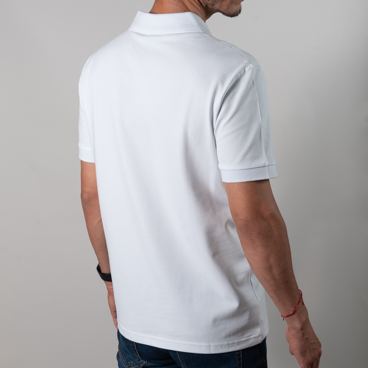 polo blanca estructura labrada marca carven slim 150779 BLANCO 4