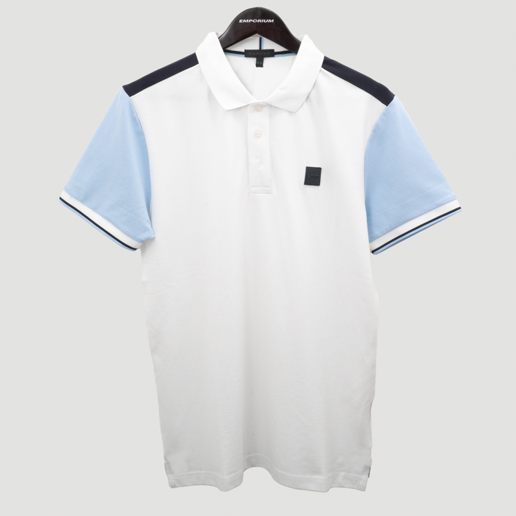 polo blanca estructura labrada marca carven slim 157643 365538 1