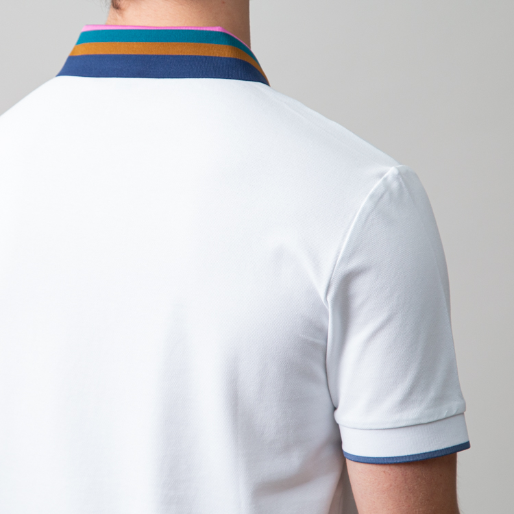 polo blanco estructura cuello contrastado marca carven slim 149976 BLANCO 4