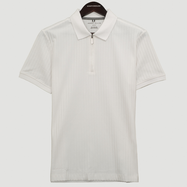 polo blanco estructura labrada marca perry ellis cl sico 159867 BLANCO