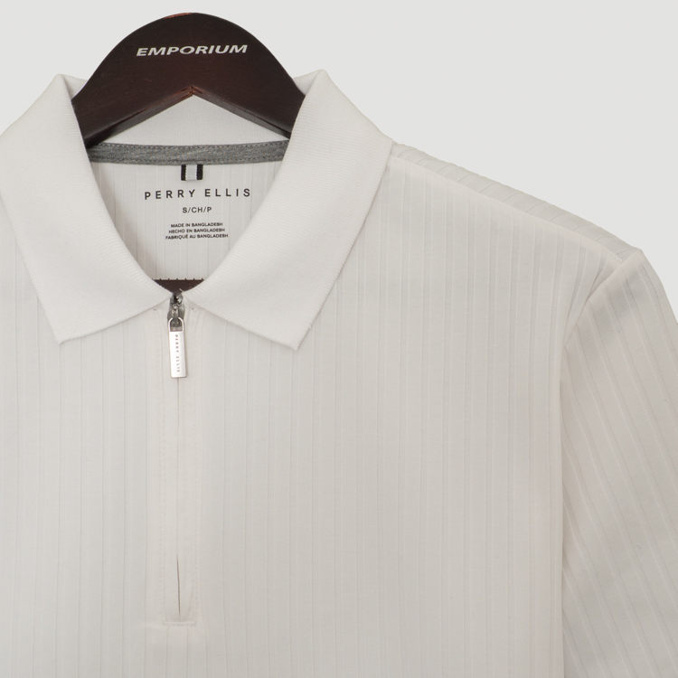 polo blanco estructura labrada marca perry ellis cl sico 159867 BLANCO