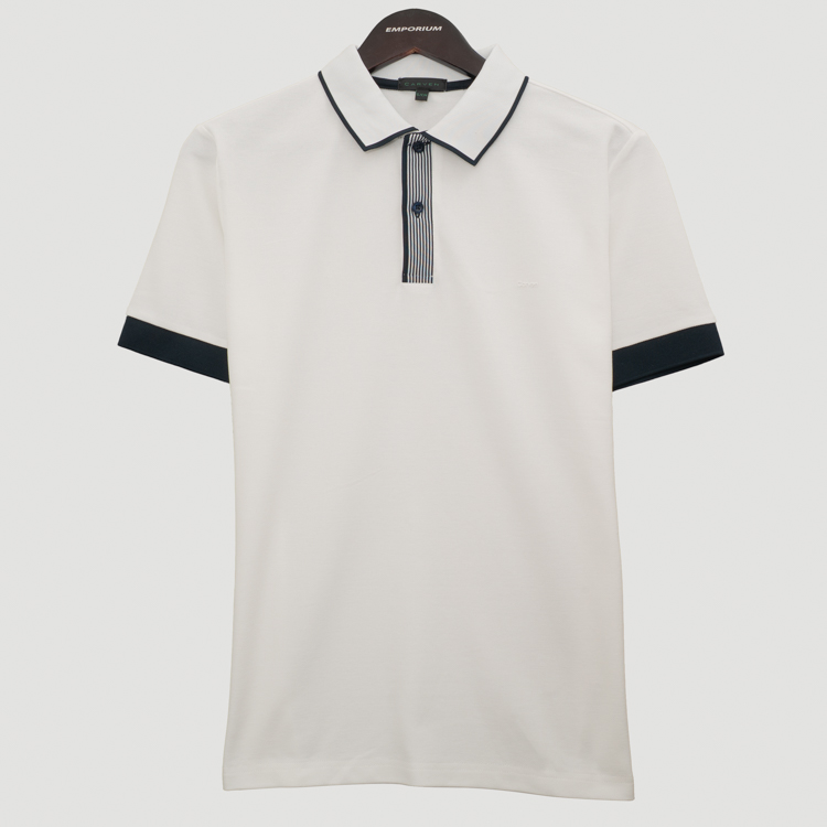 polo blanco estructura plana marca carven slim 167180 377855