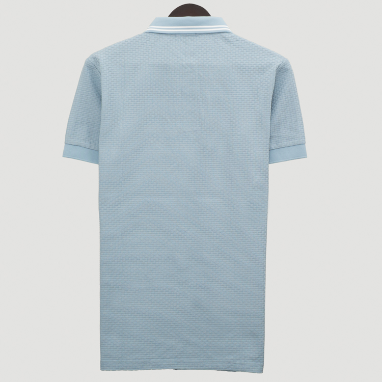 polo celeste estructura labrada marca carven slim 167185 CELESTE