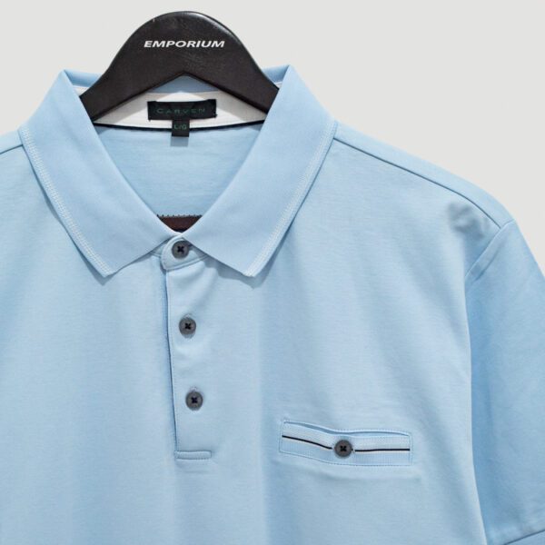 polo celeste estructura plana marca carven slim 139808 197189 2