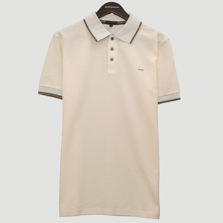 polo crema estructura labrada marca carven slim 167165 CREMA