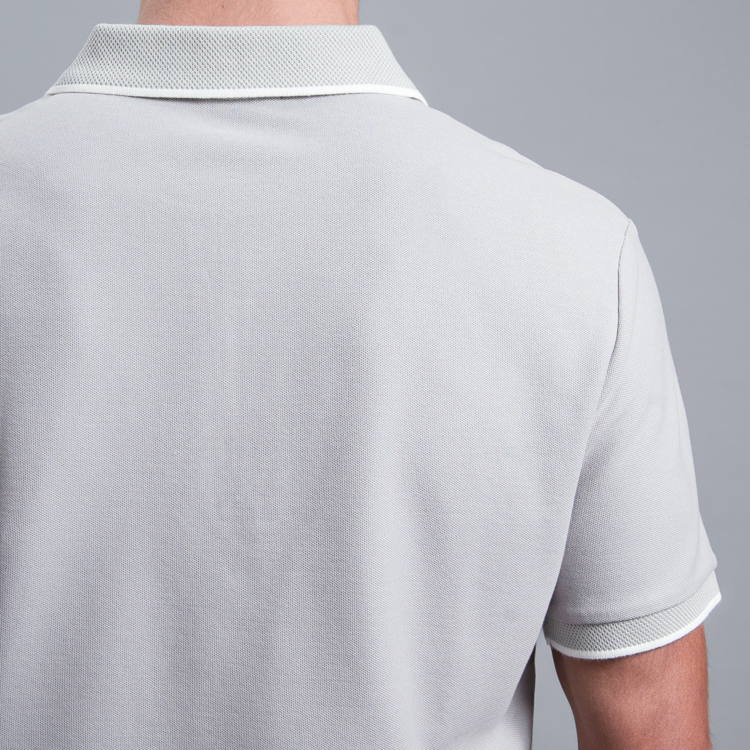 polo gris estructura con zipper marca carven slim 161514 GRIS 3