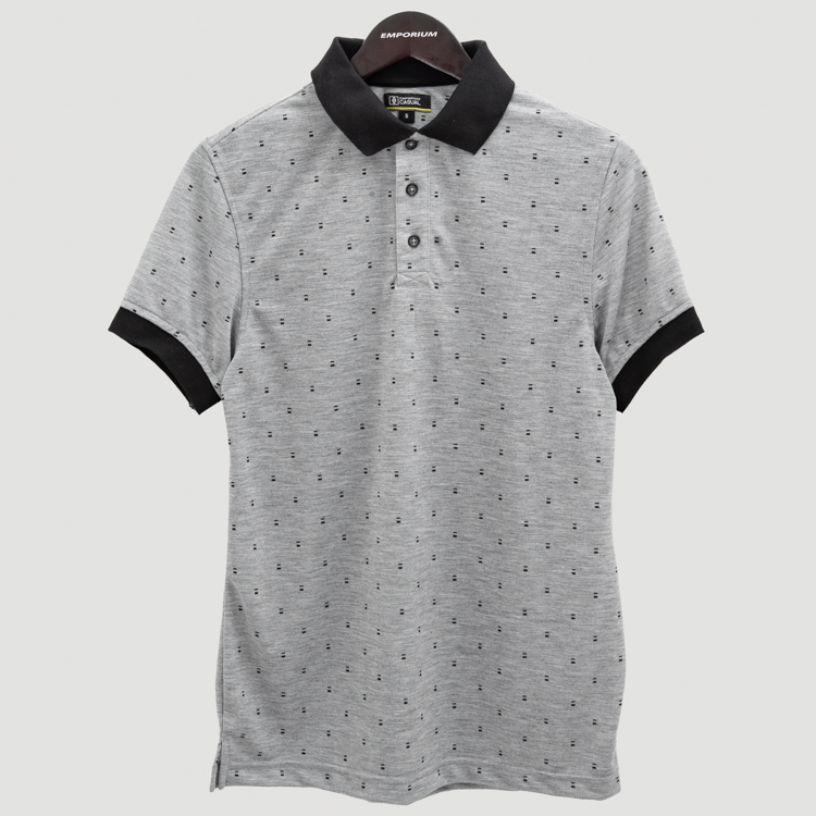 polo gris estructura labrada marca bcasual slim 150526 GRIS 1