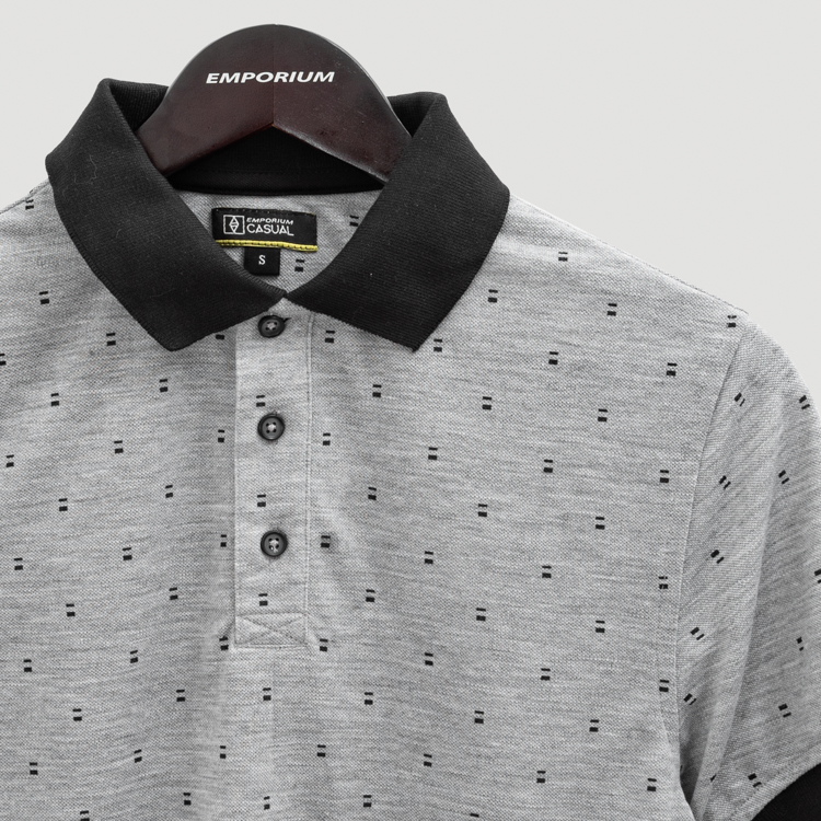 polo gris estructura labrada marca bcasual slim 150526 GRIS 2
