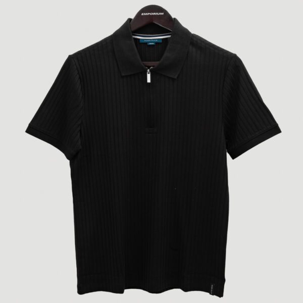 polo negra estructura labrada marca perry ellis slim 154406 293685 1