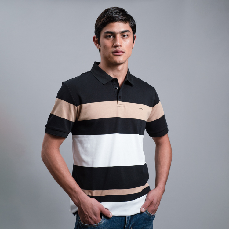 polo negro estructura plana marca carven slim 156074 NEGRO 1