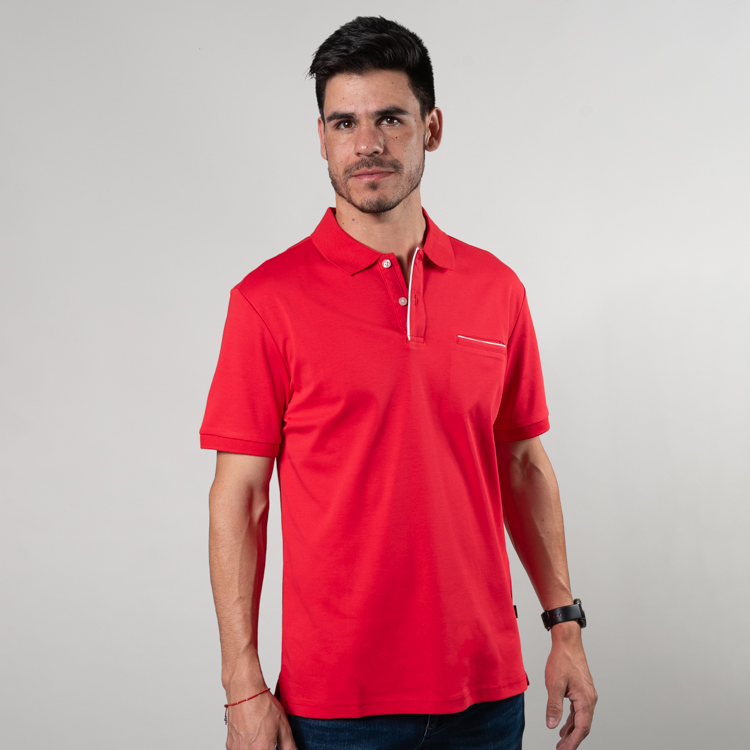 polo roja estructura plana marca carven slim 150871 ROJO 1
