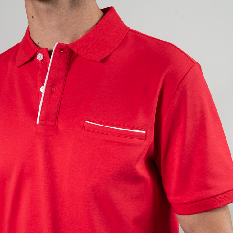 polo roja estructura plana marca carven slim 150871 ROJO 2