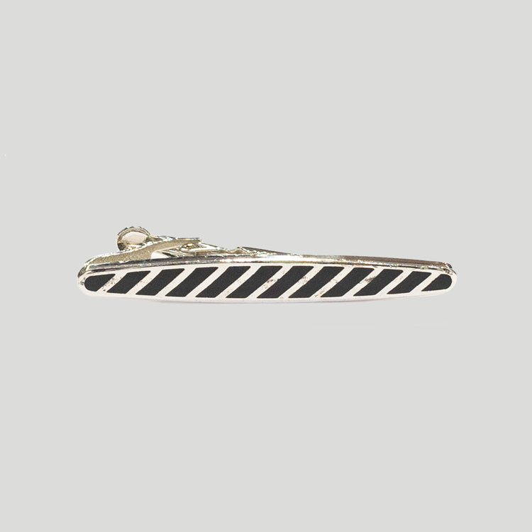 Prensacorbata negro diseño ovalado con líneas marca Emporium clásico | 135750