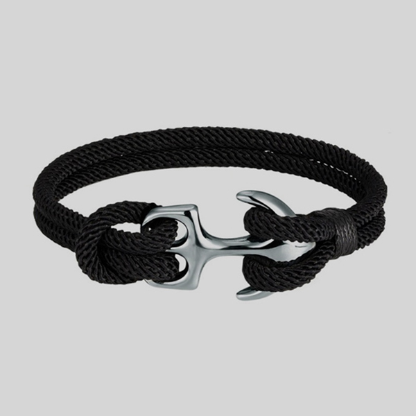 pulsera negra estilo ancla marina marca calak cl sico 142202 NEGRO 1