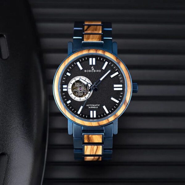 reloj azul estilo pico zebrawood sky marca watch more cl sico 154736 290196 2