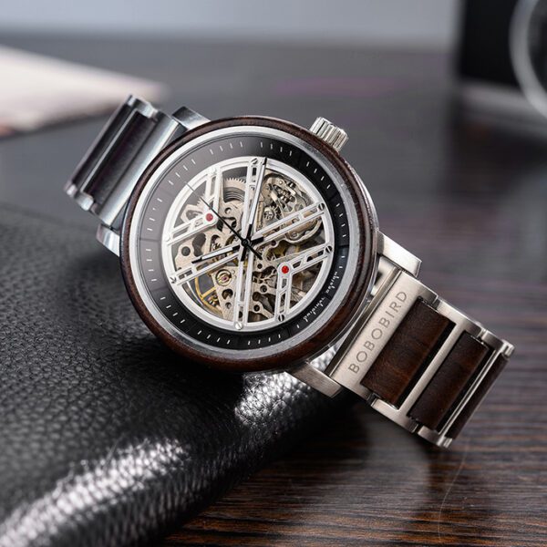 reloj plateados de madera marca watch more cl sico 149725 248527 1
