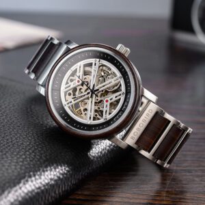 reloj plateados de madera marca watch more cl sico 149725 268160 1