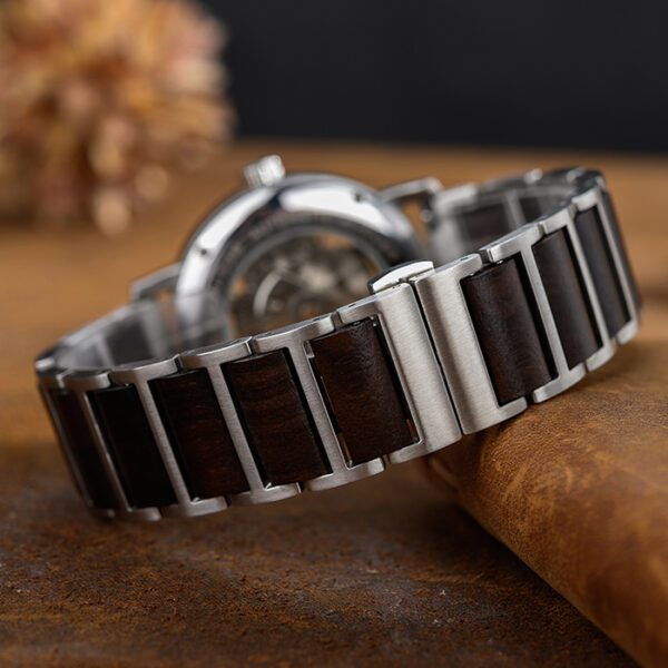 reloj plateados de madera marca watch more cl sico 149725 268160 2