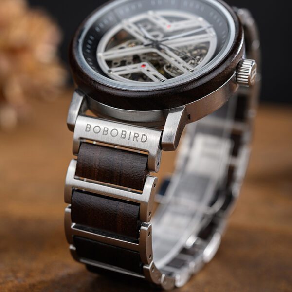 reloj plateados de madera marca watch more cl sico 149725 268160 3