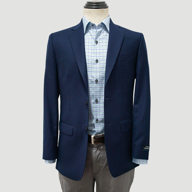 Saco azul diseño labrado liso marca Business Casual clásico | 127637