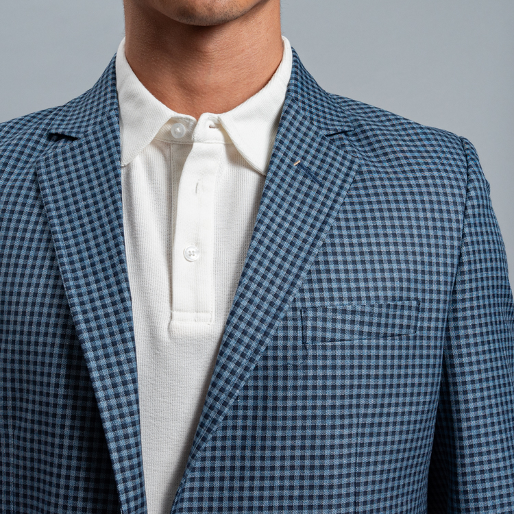 saco azul estructura labrada marca business casual cl sico 160215 AZUL 2