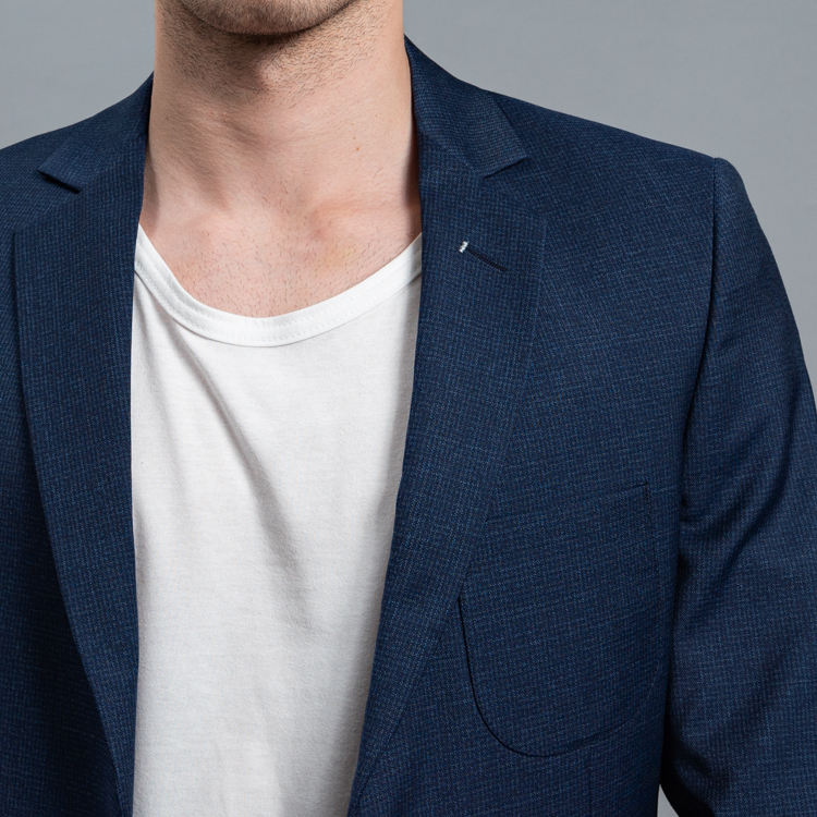 saco azul estructura labrada marca business casual slim 144481 345598 2