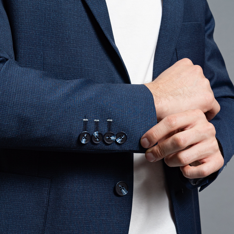 saco azul estructura labrada marca business casual slim 144481 345598 3