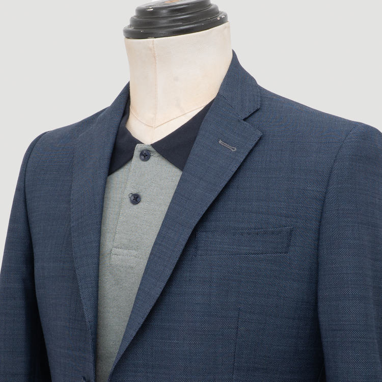 saco azul estructura labrada marca business casual slim 162098 AZUL 2