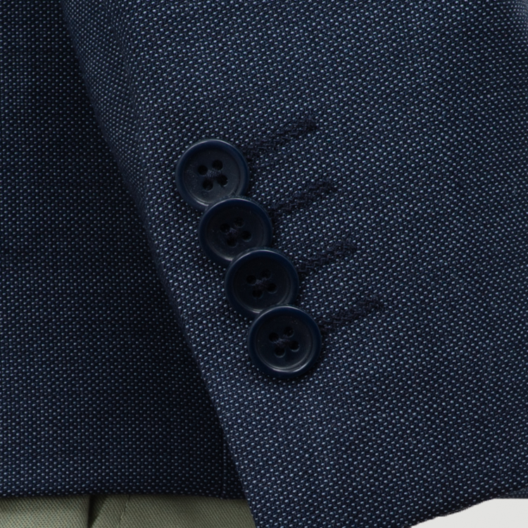 saco azul estructura labrada marca business casual slim 162098 AZUL 3