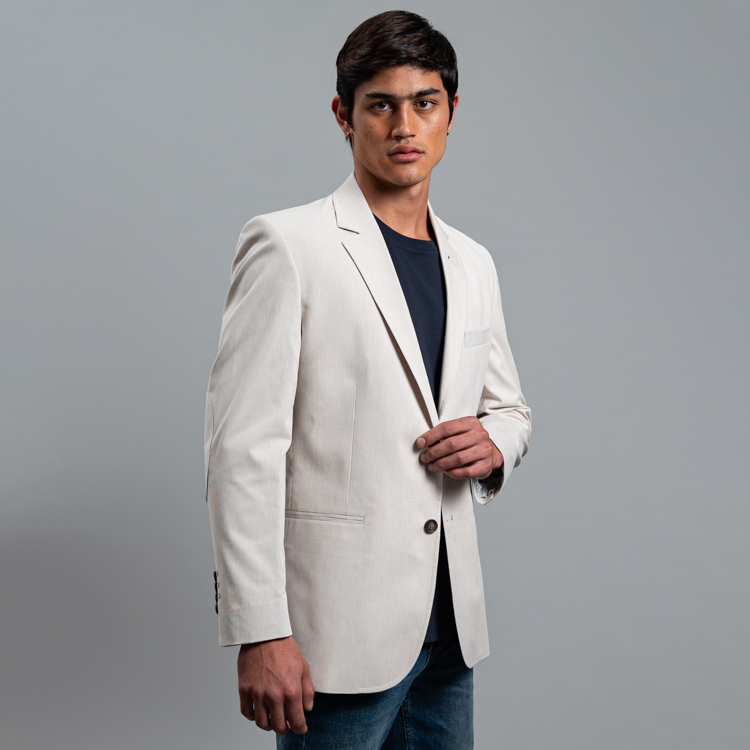saco beige estructura labrada marca business casual cl sico 160220 BEIGE 1