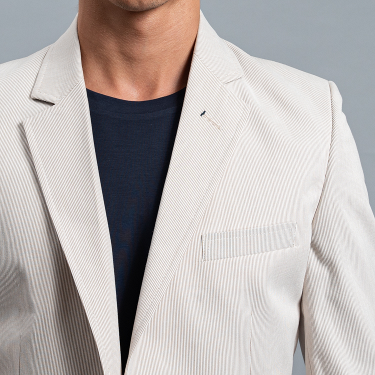 saco beige estructura labrada marca business casual cl sico 160220 BEIGE 2