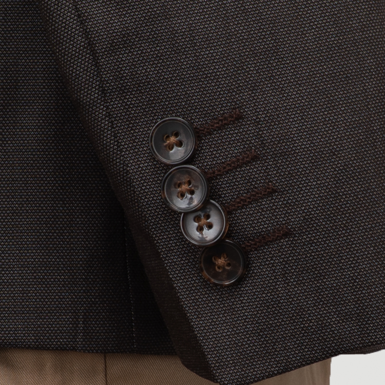 saco cafe estructura labrada marca business casual slim 162108 CAFE 3