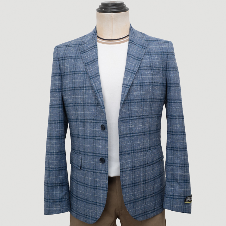 saco celeste estructura labrada marca business casual slim 162083 CELESTE 1