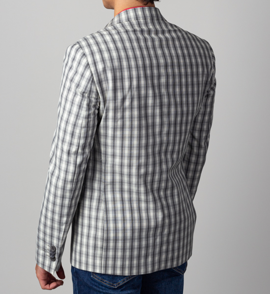 saco gris estructura cuadros marca business casual slim 141526 BEIGE 3