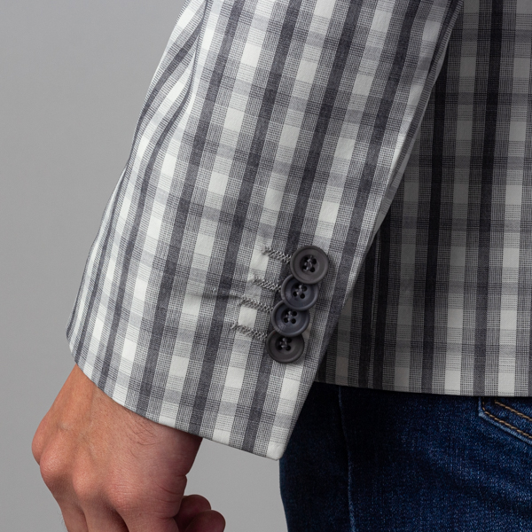 saco gris estructura cuadros marca business casual slim 141526 BEIGE 4