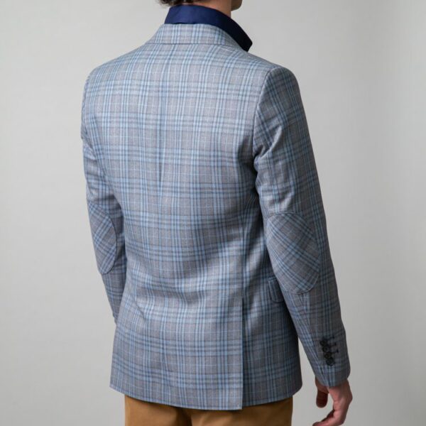 saco gris estructura cuadros marca business casual slim 147854 GRIS 3