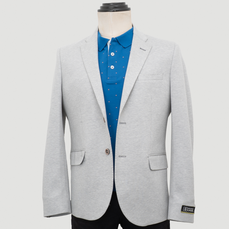 saco gris perla estructura labrada marca business casual slim 162103 GRIS PER 1
