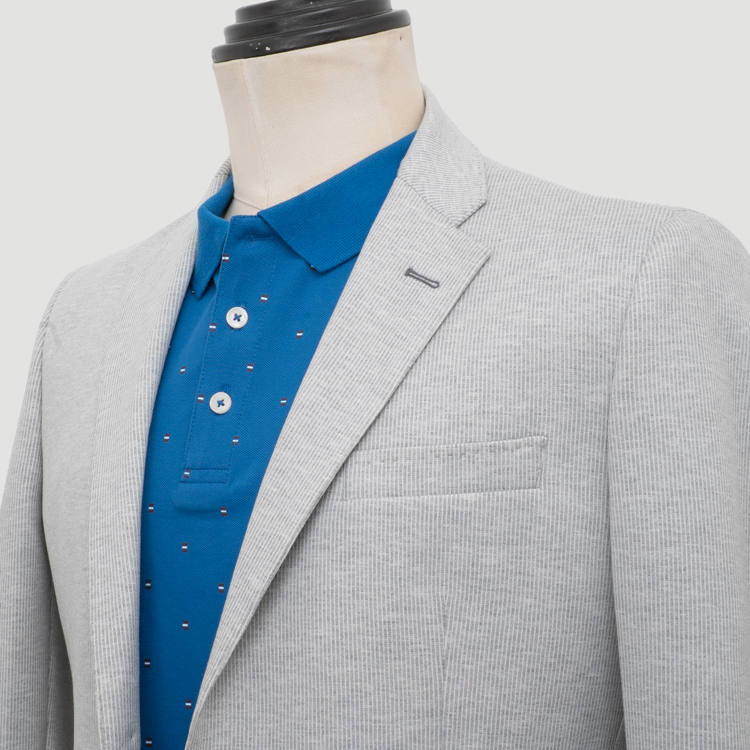 saco gris perla estructura labrada marca business casual slim 162103 GRIS PER 2