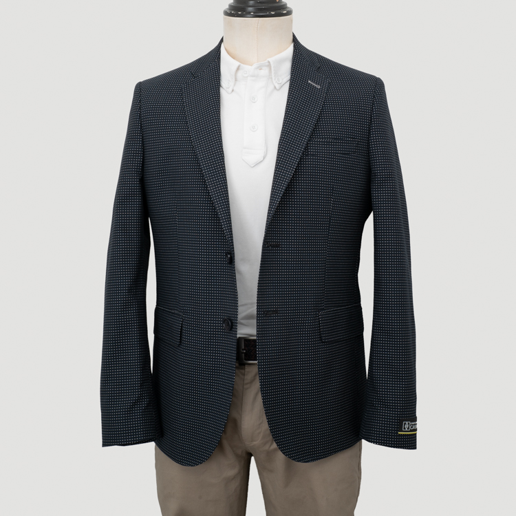 saco negro diseno de puntitos marca bcasual slim 154854 NEGRO 1