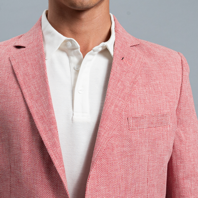 saco rojo estructura labrada marca business casual cl sico 160210 ROJO 2