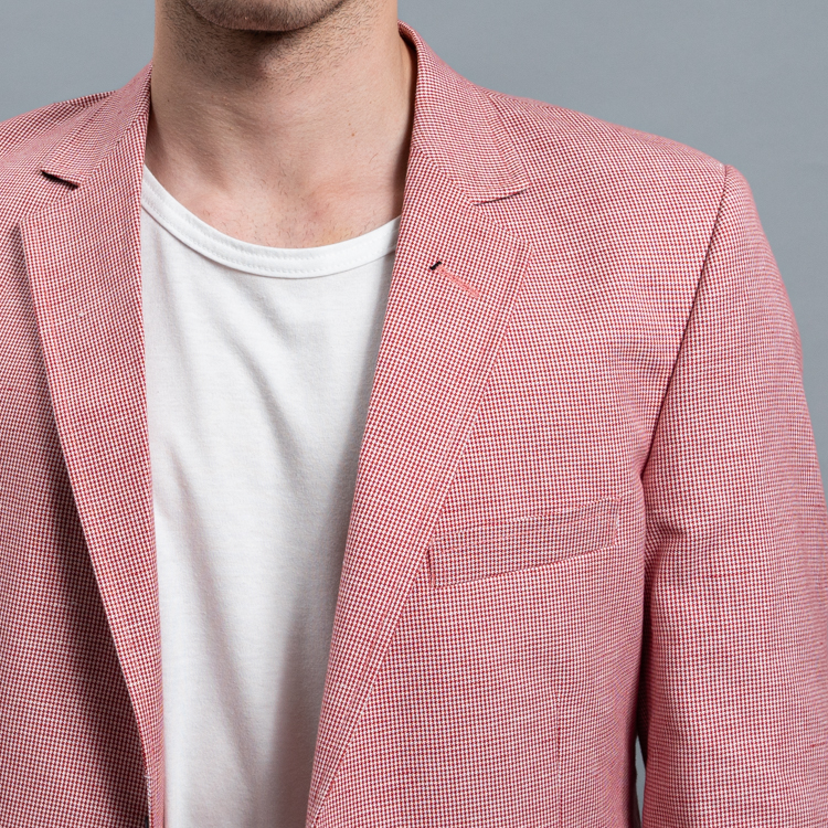 saco rojo estructura labrada marca business casual slim 160241 ROJO 2