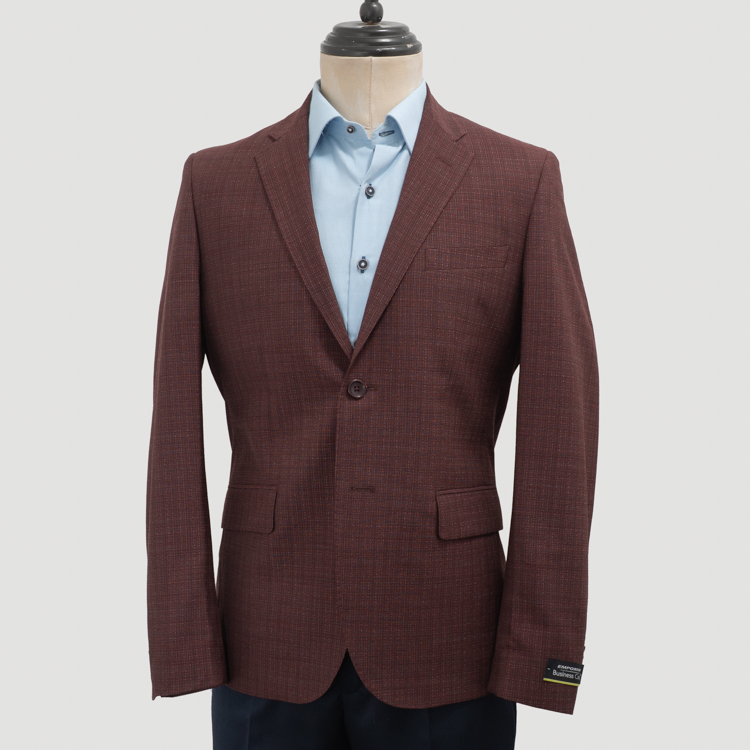 saco rojo estructura labrada marca business casual slim 162957 370521 1