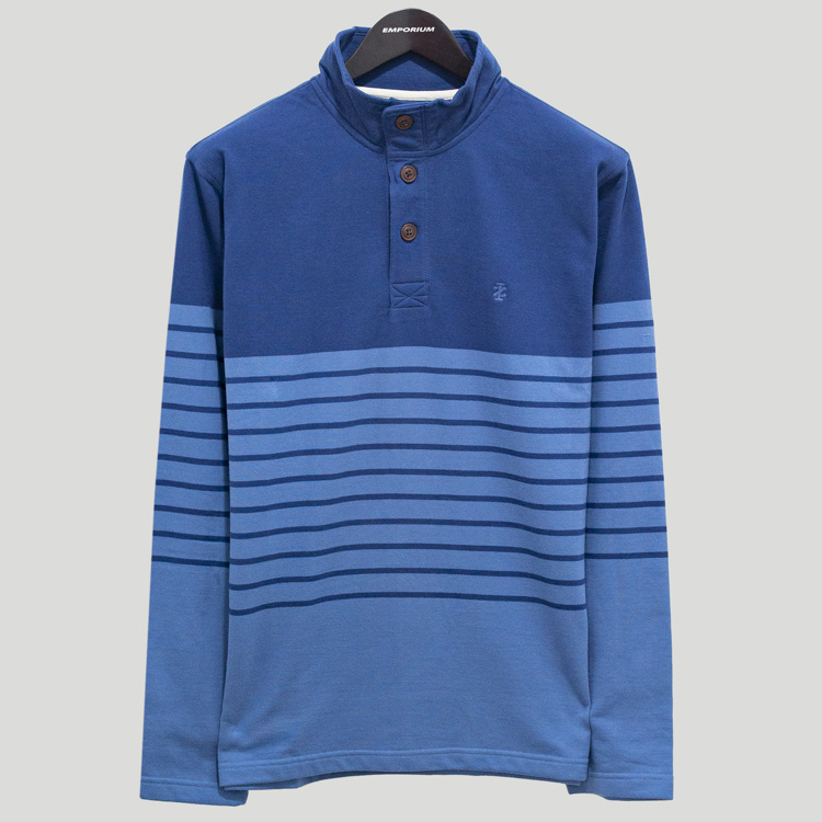 Suéter azul diseño botones cuello marca Izod slim | 134900