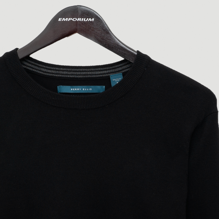 sueter negro estructura plana marca perry ellis cl sico 159917 333555 2