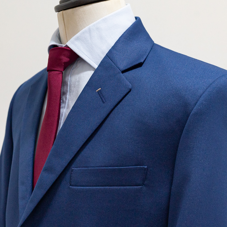 traje azul estructura labrada marca emporim slim 142621 AZUL