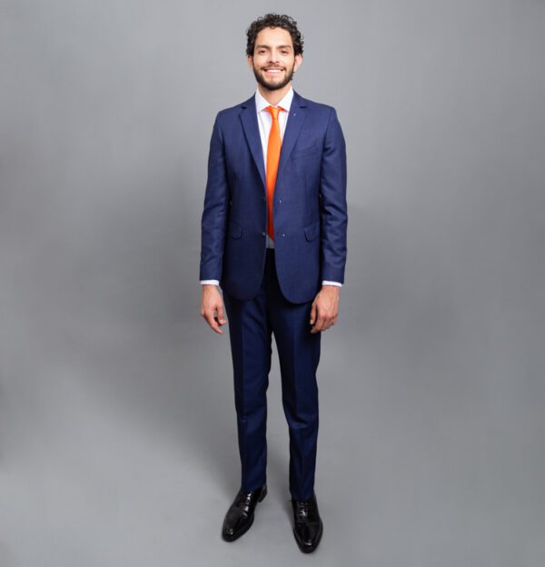 traje azul estructura labrada marca emporium slim 156219 AZUL 1
