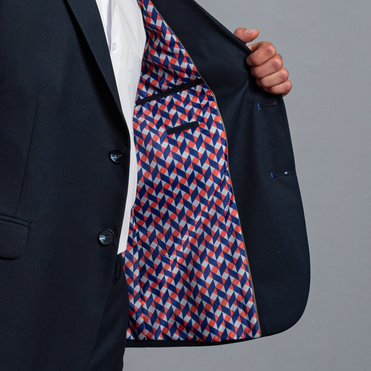 traje azul estructura labrada marca emporium slim 160079 AZUL 2